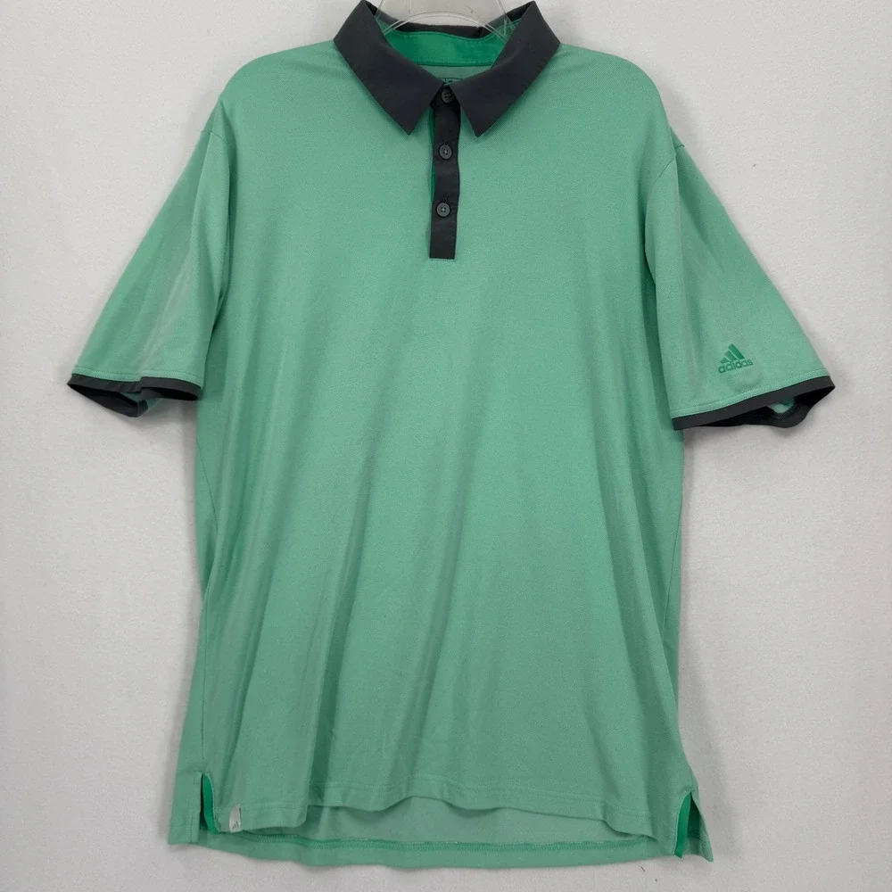 Adidas Polo Shirt‎ Mens Large Green ClimaCool Golf Short Sleeve Stretch B87734